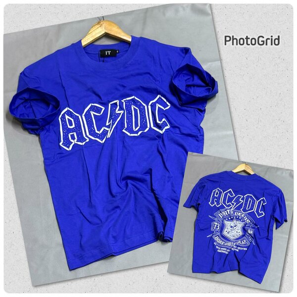 T-shirt bleu AC/DC pour homme