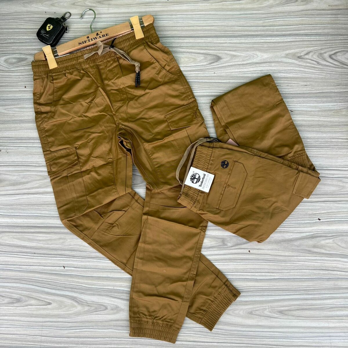 Khaki side pocket trousers
