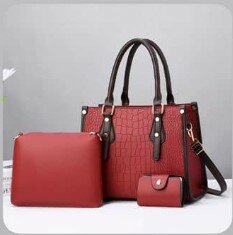 High-quality, stylish women's blue bag with accessories 