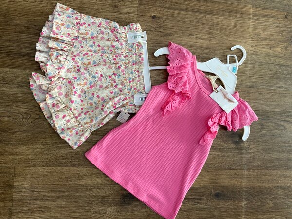 Ensemble fille été fleuri