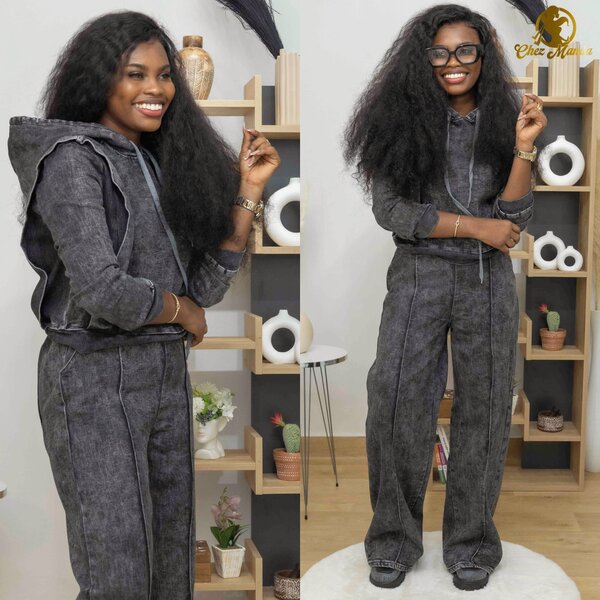 Combinaison grise femme chic et confortable