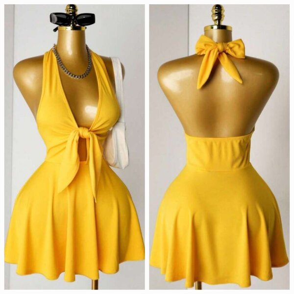 Robe d'été jaune élégante