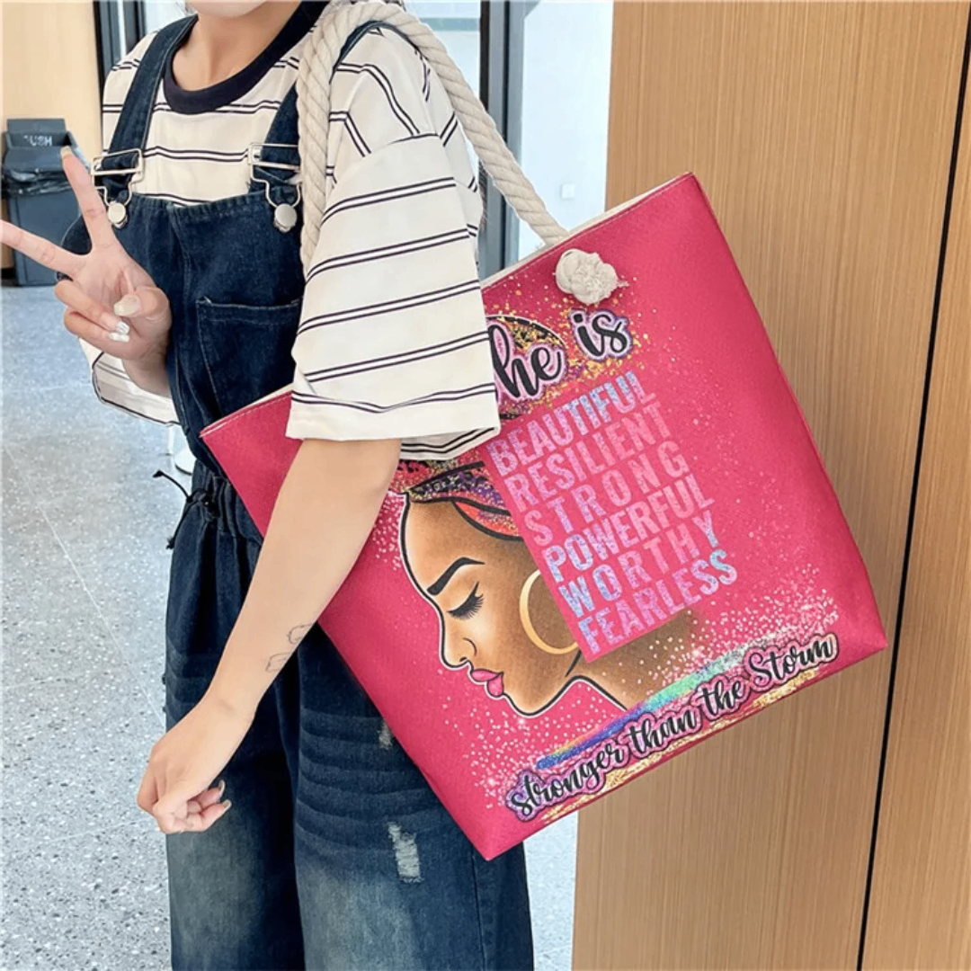 Sac Cabas Illustré Femme Élégante