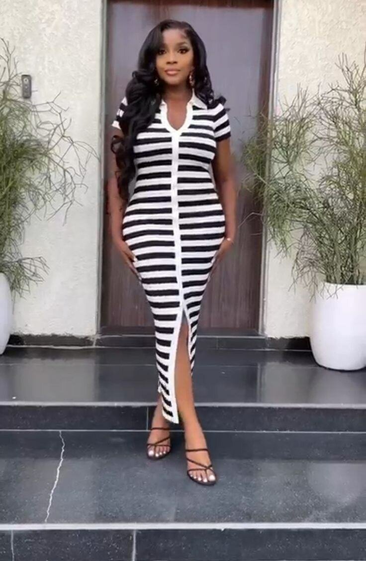 Ensemble rayé tendance femme