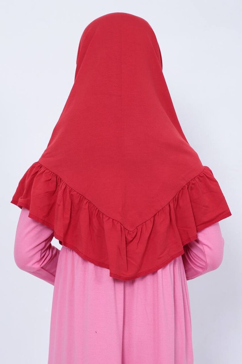 Hijab enfant rouge élégant