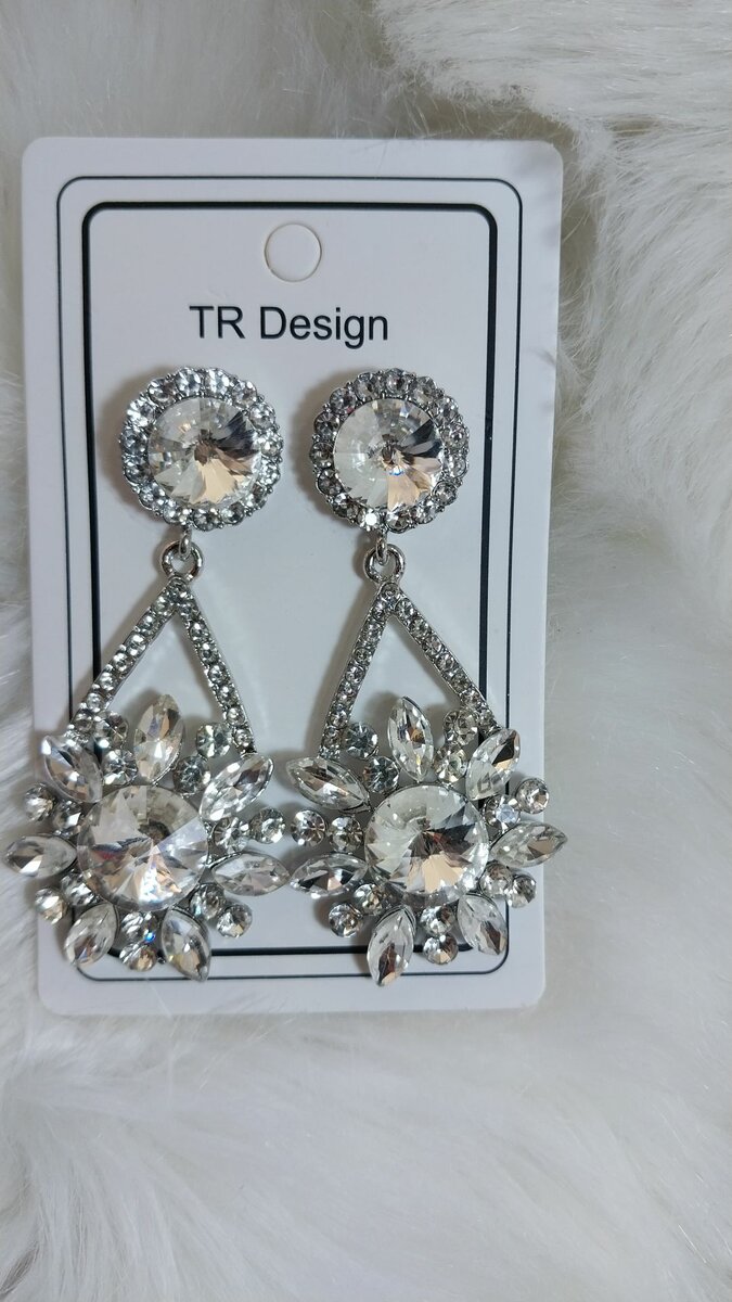 Large rhinestone earrings