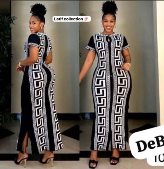 Robe élégante à motifs géométriques