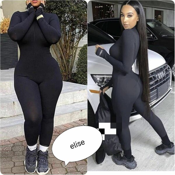 Combinaison élise en noir pour femme