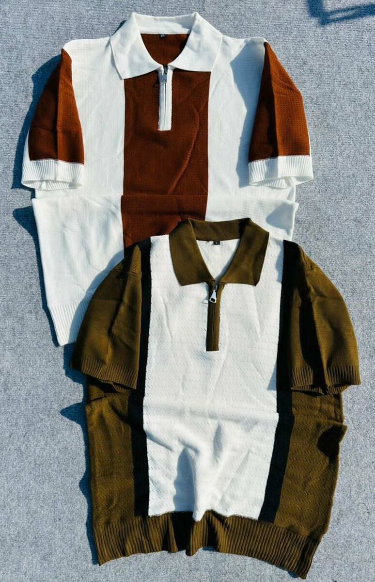 Polos en maille à rayures pour hommes