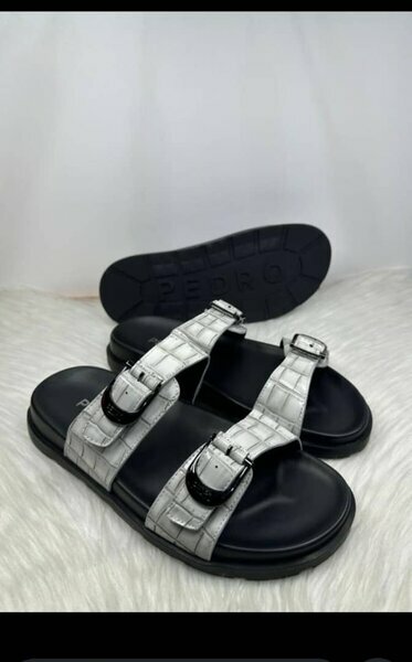 Sandales Pedro blanches effet croco