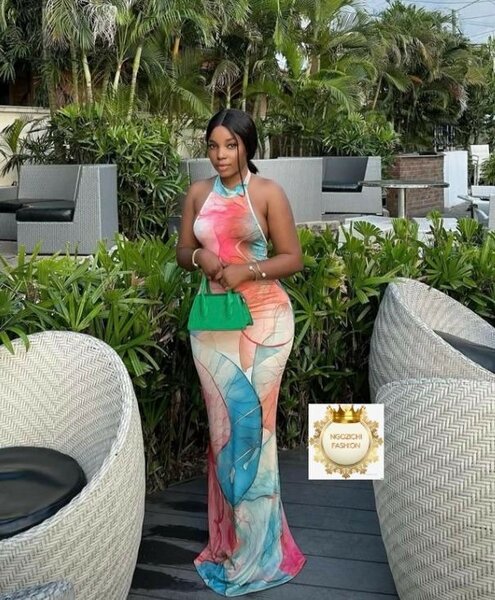 Robe été multicolore élégante