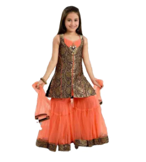 "Sharara Suit for Baby Girl - Dress Your Baby Girl Stylishly in Jamwear and Net Sharara Suit, Fashionable and Premium Quality"