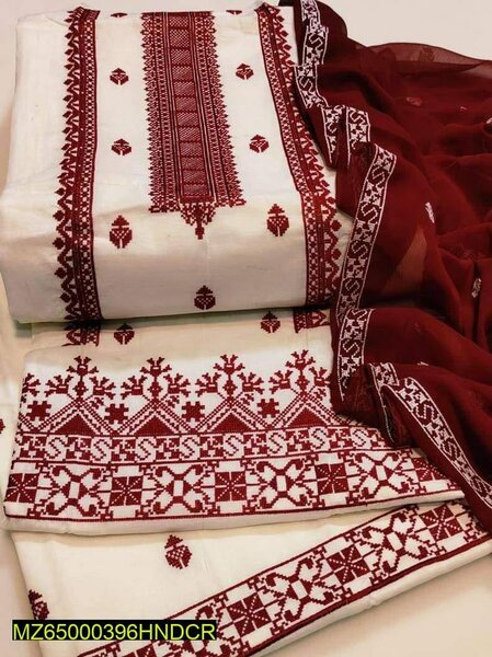 Fabric: Cotton Lawn   Shirt: Embroidered   Trouser: Emb