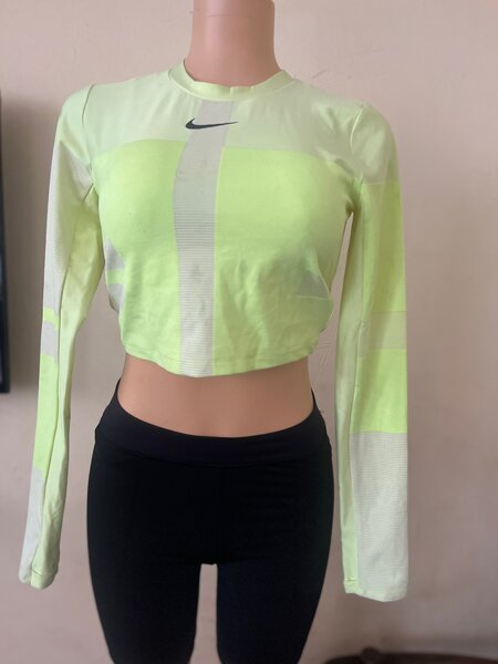 Crop top Nike vert fluo femme
