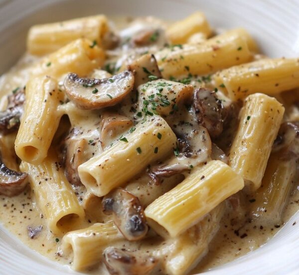 Pâtes crémeuses aux champignons