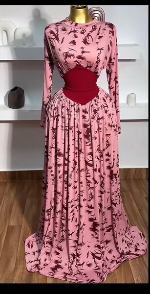 Robe Longue Évasée Imprimée