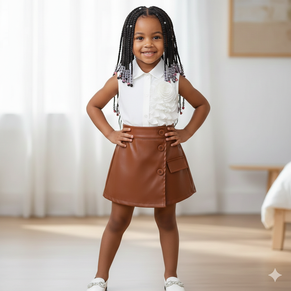 Ensemble chemisier et jupe pour fille
