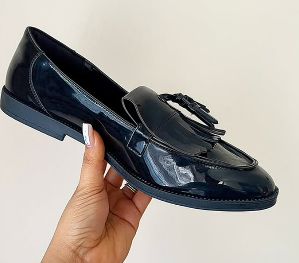 Patent black loafers