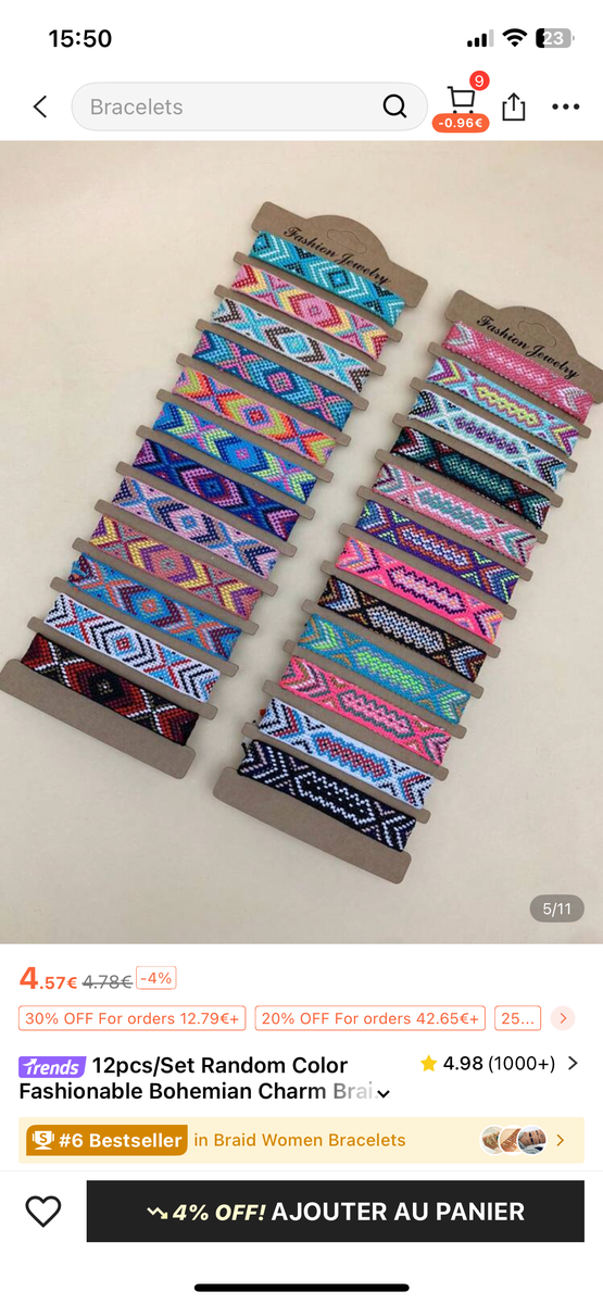 Bracelets brésiliens colorés