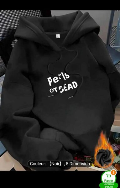 Sweat à capuche noir 'Perls OT DEAD'