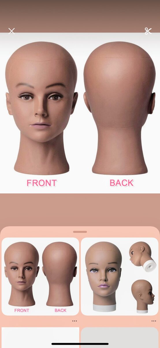 Tête de mannequin cosmétique