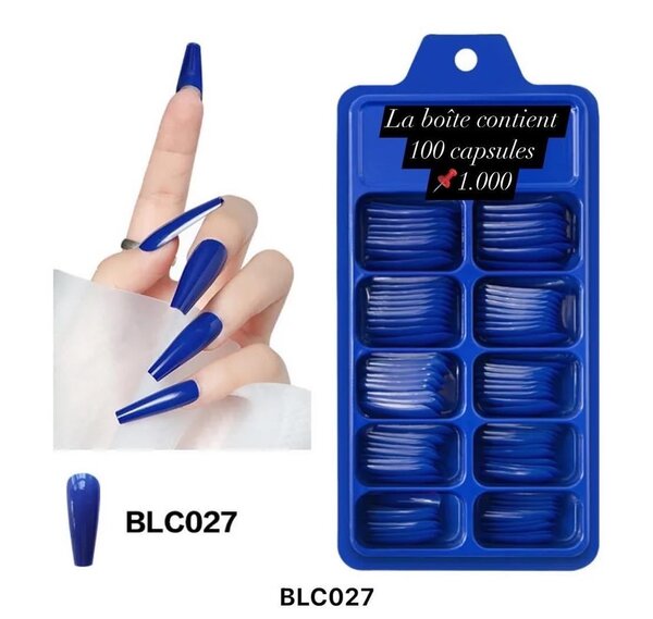 Capsule faux ongles  disponible en plusieurs couleurs