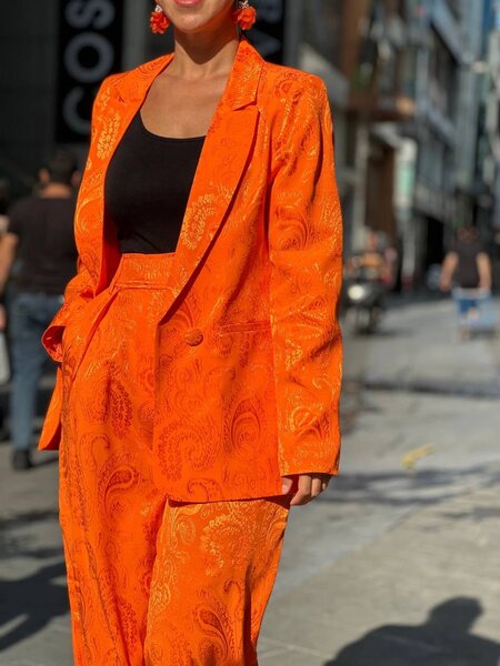 BLAZER jacket palazzo pant suit