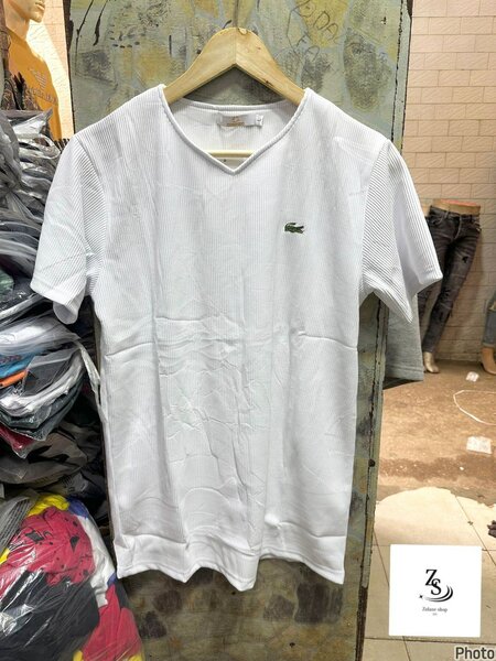 T-shirt col V Lacoste coton