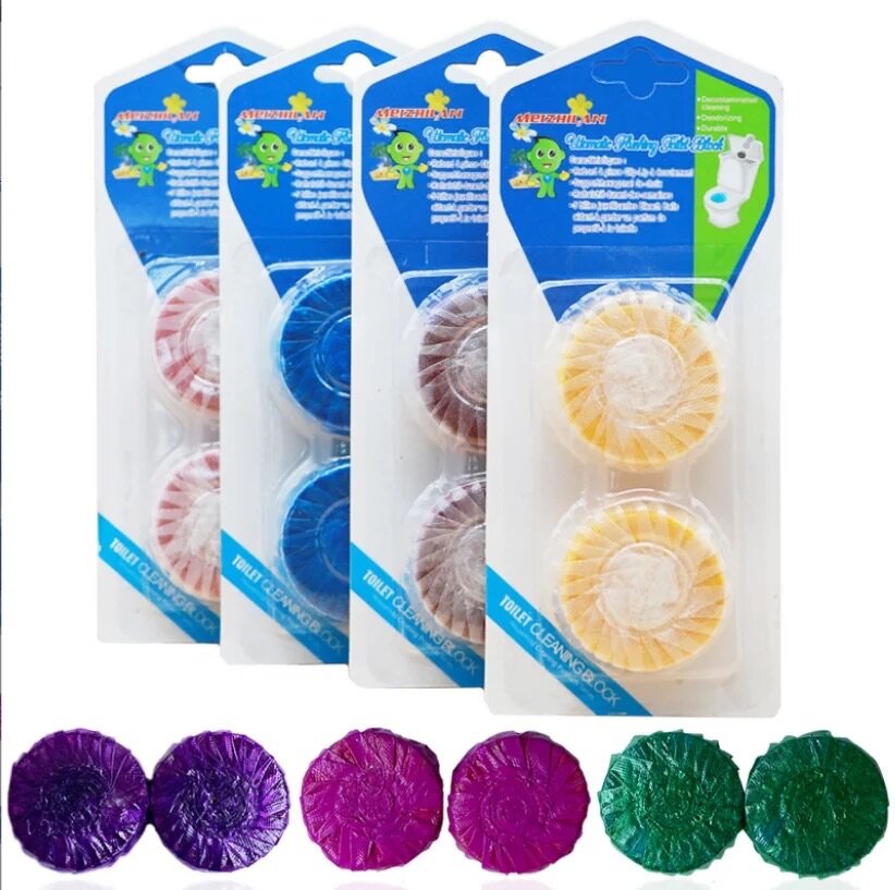 Blue toilet bowl disinfectant