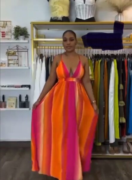 Robe Maxi Multicolore Été Femme