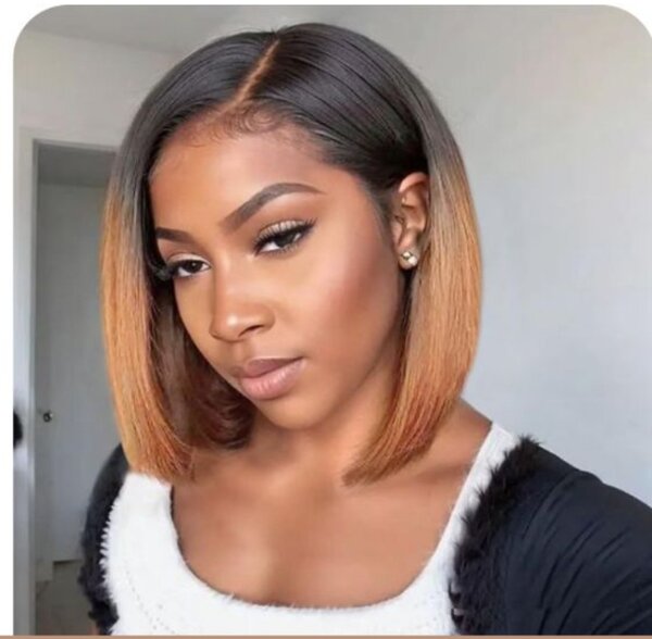 Perruque carrée ombrée stylée