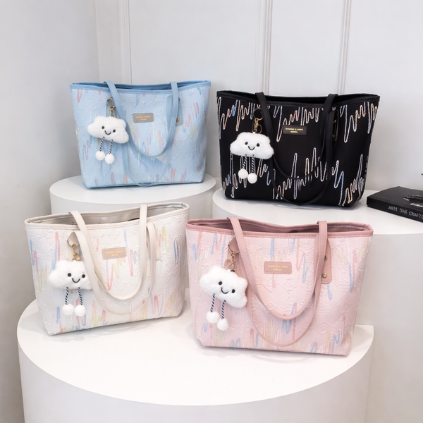 Sac cabas pastel avec nuage charmant