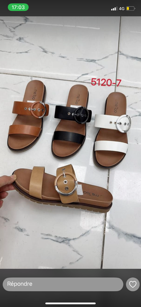 Sandales en cuir à boucle élégante