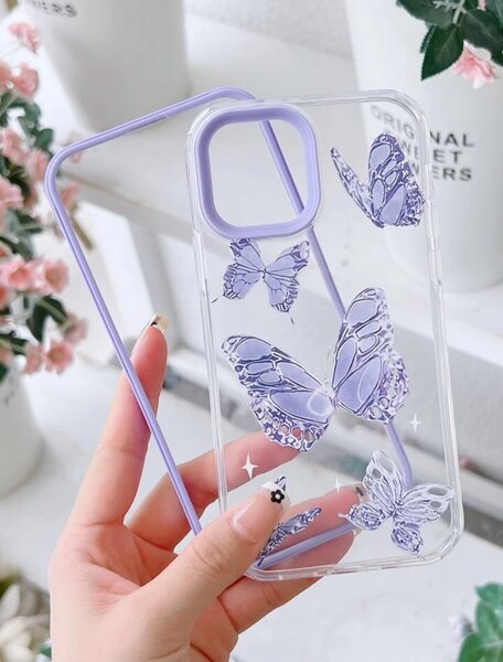 Butterfly Pattern Clear Phone case