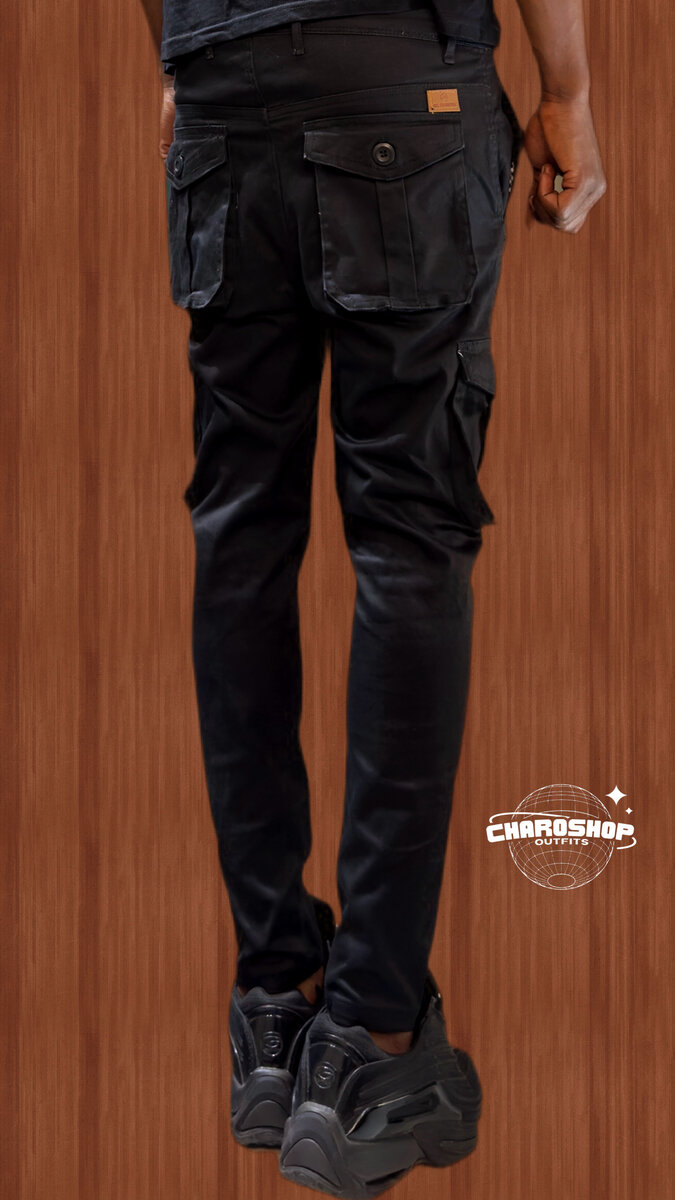 Pantalon cargo noir homme