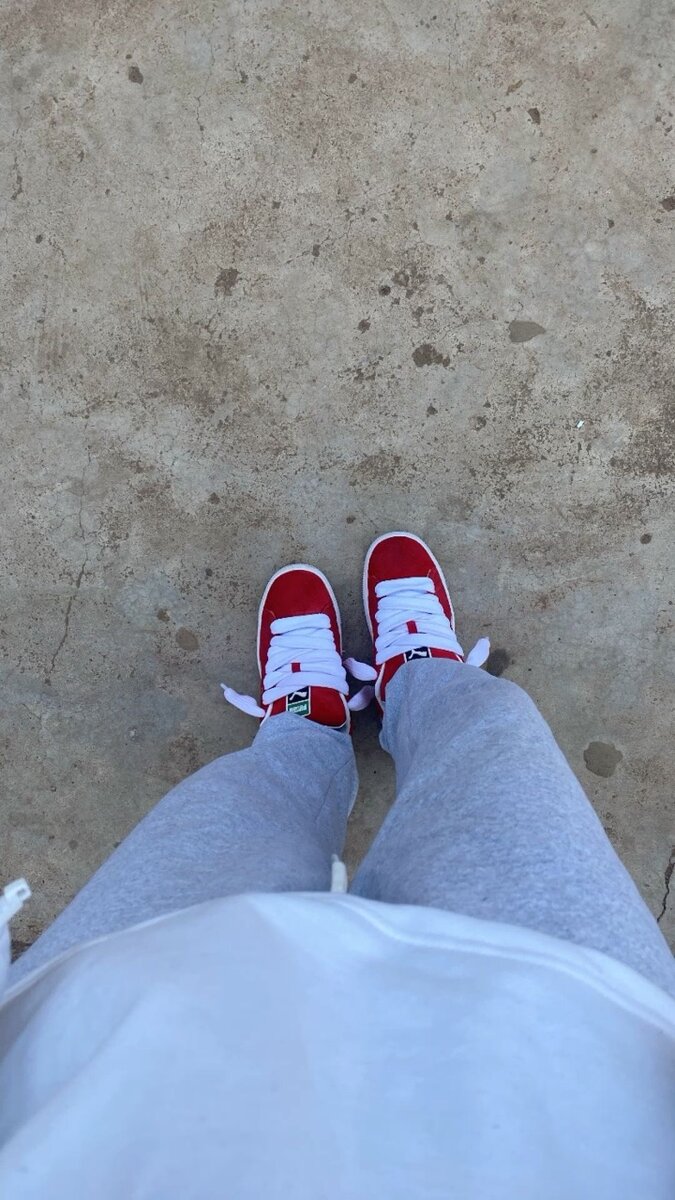 Puma Red Suede Sneakers