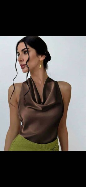 Elegant Satin Halter Top