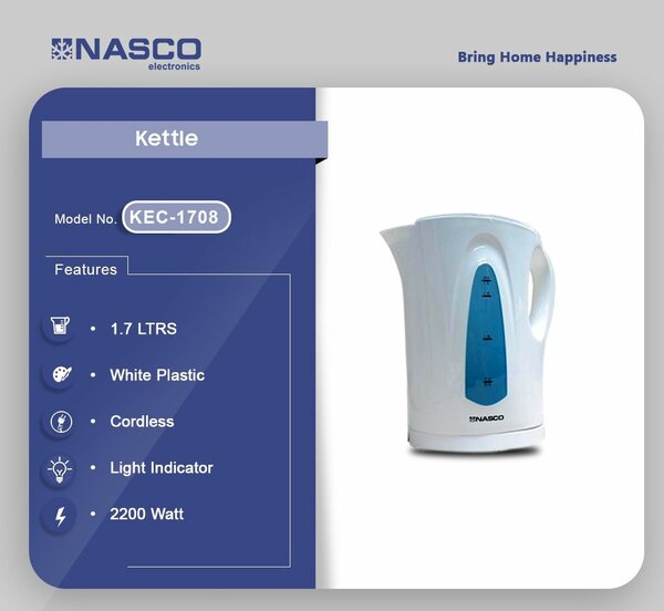 Bouilloire Électrique Nasco 1.7L