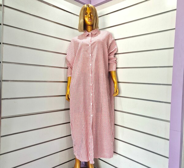 Robe chemise rayée femme