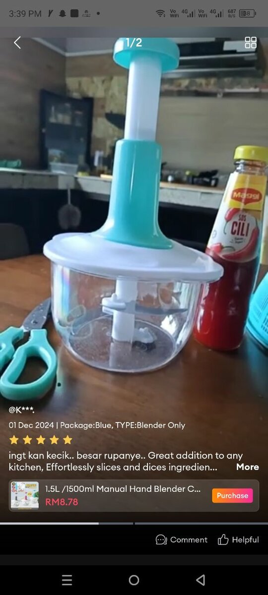 Manual Hand chopper 2 litter 9 in 1