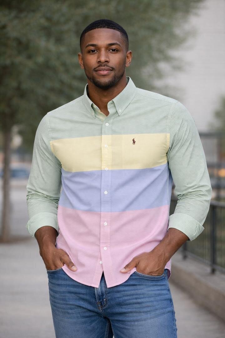Chemise homme rayée pastel