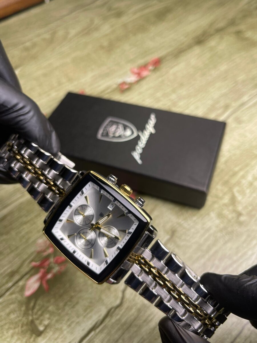 Montre chronographe en acier inoxydable