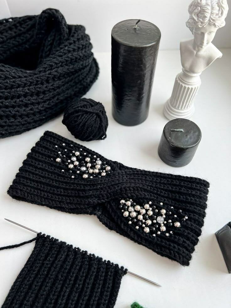 Bandeau en tricot coloré