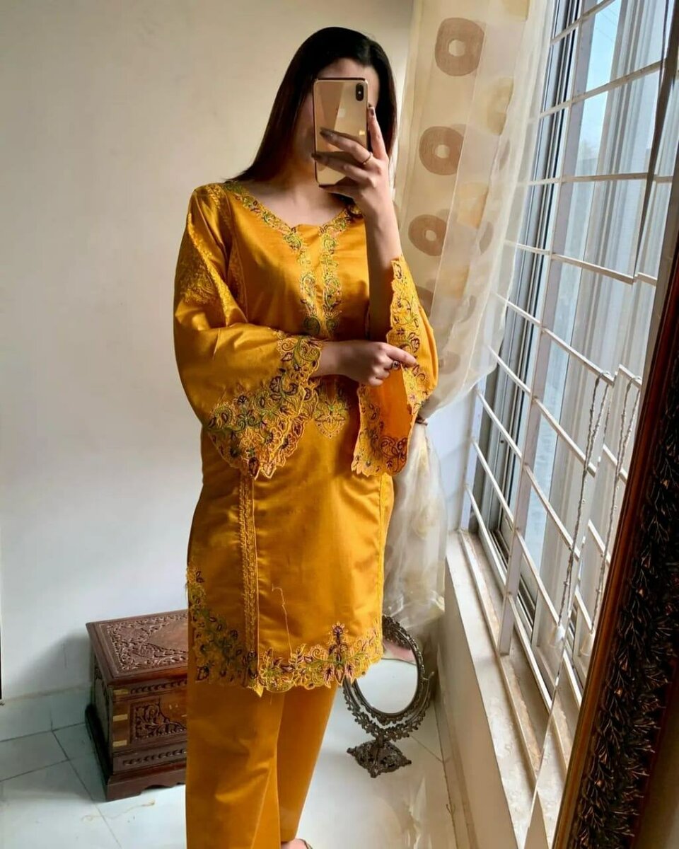 2 pcs stitched embroidery suit
