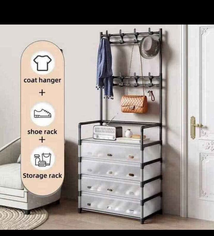 Armoire de rangement avec portemanteau