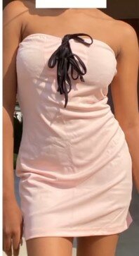 Dress light pink, open shoulders