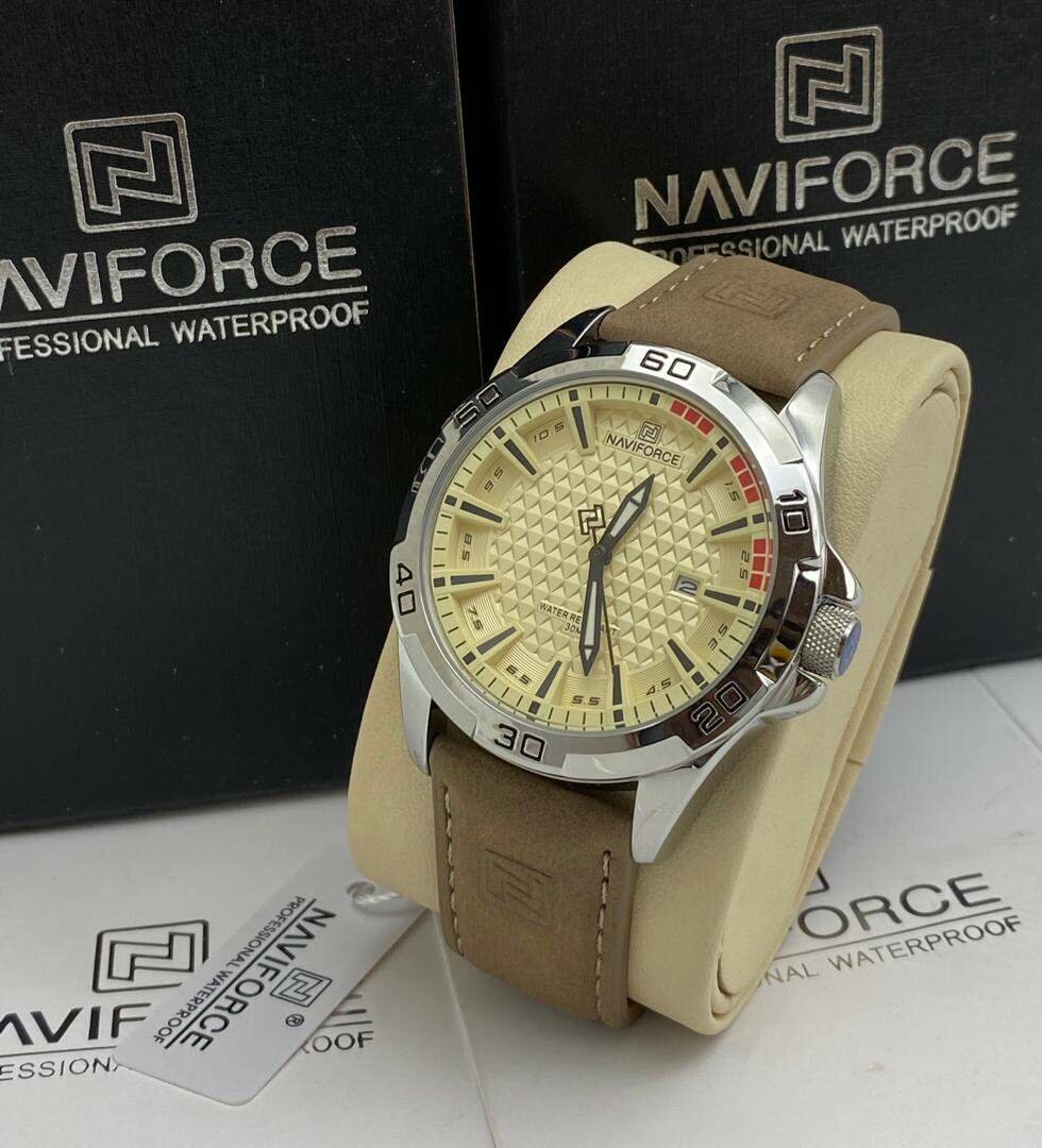 Naviforce leather watch