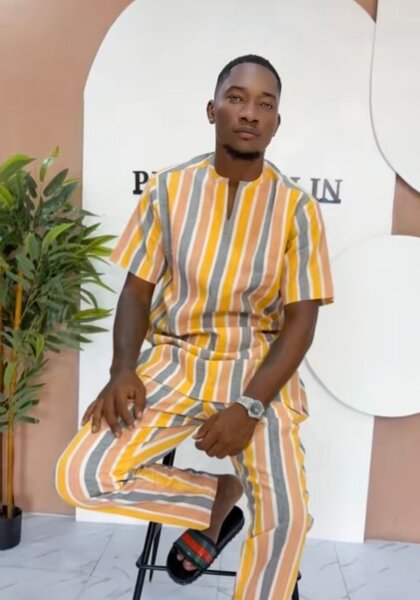 Ensemble rayé décontracté