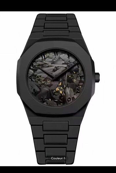 Montre Noire Design Homme