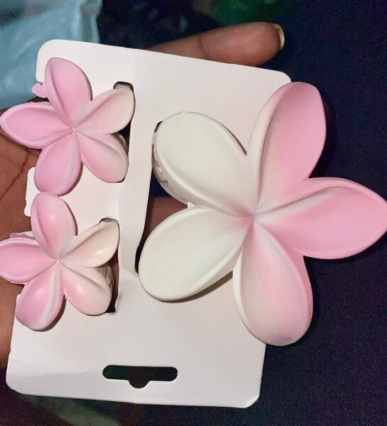 Pinces à cheveux fleurs roses